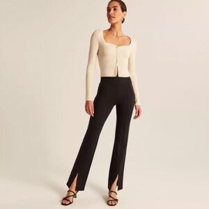 Abercrombie & Fitch Ponte Pant Split Front Hem Black Size M